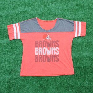 🧡🏈🤎 NFL Cleveland Browns short sleeved cropped t-shirt
